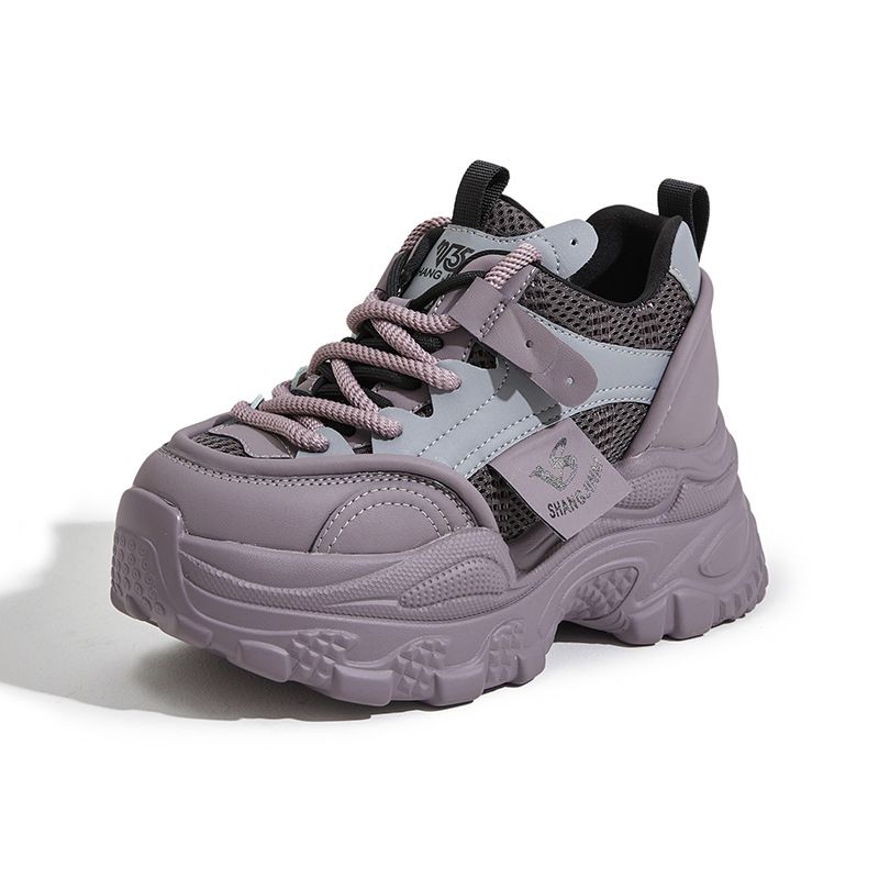 Thick Soled Dad For Women In The Spring Of 2024, Short And Height Increasing Women's, Versatile Sponge Cake Casual_vogvips.com