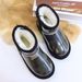 26ss U Winter New Home Fleece-Lined Trendy Cotton Candy Transparent Children's Snow Waterproof Non-Slip Warm Thick-Soled Kids_vogvips.com
