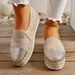 Beige Espadrilles Womens Shoes Flat Stylish And Trendy Footwear For Fashion-Forward Females Loafers Casual Slip-on Grass_vogvips.com