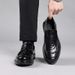 New Made Of Genuine And Cowhide, Men's British Style With Pointed Toe Loafers, Black Business Formal Casual Wedding_vogvips.com