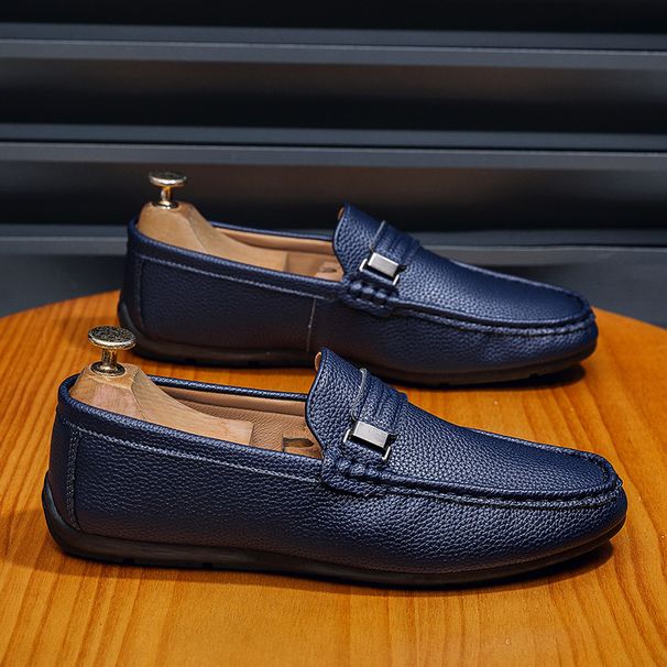 .Men's Fashionable Slip-on Shoes With Soft Soles And Breathable Design, Popular British Loafers, Business Leather Shoes_vogvips.com
