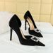 626-K2 Banquet Slim Ultra High Heels Shallow Mouth Pointed Side Hollow Metal Water Diamond Button Wind Single Shoes_vogvips.com