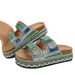 Women's Summer Sandals Thick Sole Cork Material Beach Style Size 43 Footwear_vogvips.com
