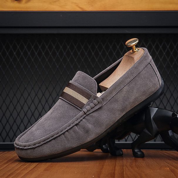 SHLIANG Slip on Loafers Men's Casual Shoes Suede Flats Fashion Men Moccasins Leather Zapatos Hombre Driving Shoes for Men Y0237_vogvips.com
