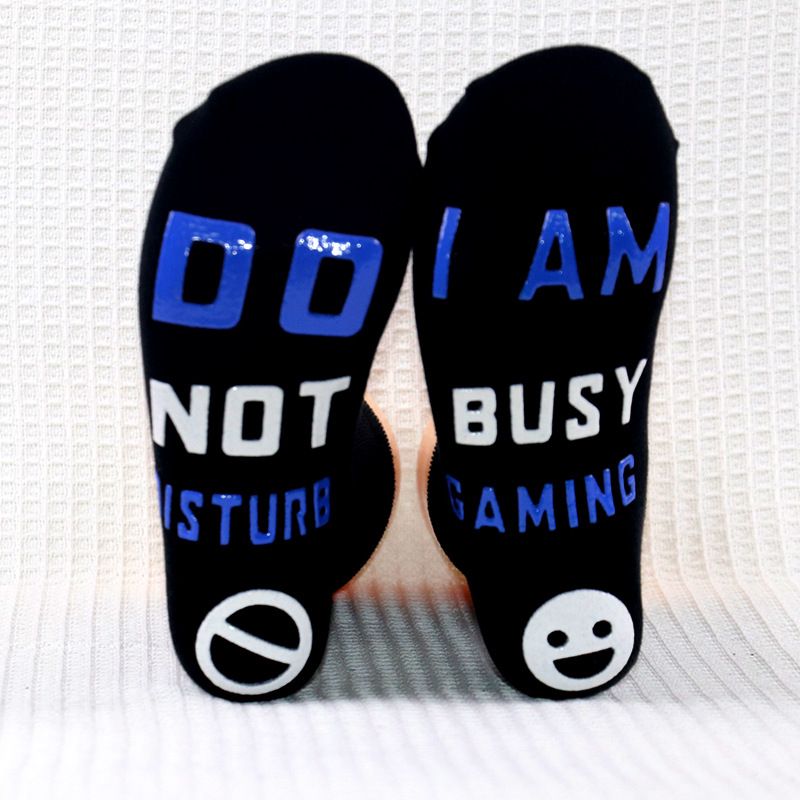 Cotton mid-tube socks soles point glue two-color letter non-slip casual sports socks game socks_vogvips.com