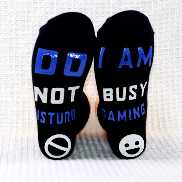 Cotton mid-tube socks soles point glue two-color letter non-slip casual sports socks game socks_vogvips.com