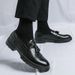 Euro Step Business Large Size 46 Brogue Carved Leather Woven Tassel Slip-On Lazy Formal Shoes_vogvips.com