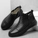 Men's Shoes Large Size First Layer Foot Cover Round Head Medium Tube Velvet Middle Help Casual Boots_vogvips.com