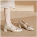 2026 Round-toe Mary Jane Ballet Shoes, Women's Matching Skirt, High-heeled Women's French Silver Single Shoes_vogvips.com
