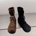 Women Boxing Boots XJ Women's Shoes 25 Autumn Winter Fashion Stretch Fabric Patchwork Suede Round Toe Lace-Up Slip-On Flat Boxing Short_vogvips.com