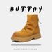 Pleated Design Short Boots Rear Zipper Round Head Polished Inverted Boots Thin Thick-soled Matte Locomotive Boots_vogvips.com