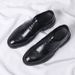 Men's Brogue Leather Dress Shoes With 8cm Hidden Heel_vogvips.com