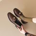 Soft Leather Chunky Heel Loafers For Women, Spring And Autumn, British Style, Unique Dign, Round Toe Slip-on Retro_vogvips.com