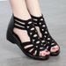 Leather Roman For Women Summer 2025 New Soft Sole Mom Fashionable Outdoor Women's Sandals Wedge Heel Shoes_vogvips.com
