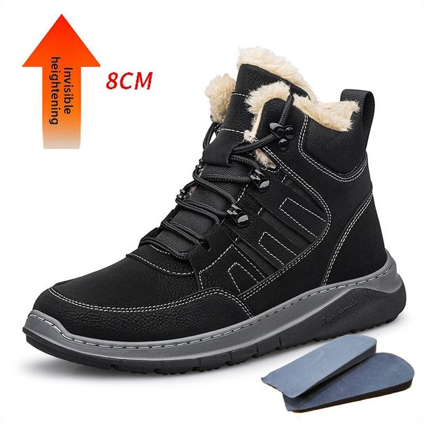 Height-increasing Fleece-thickening High-top Casual Couple Snow Boots Outdoor Hiking Hiking Shoes Non-slip Large Size_vogvips.com