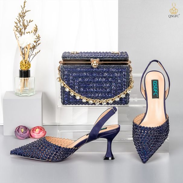 Women’s Shoes women's shoe and bag set square box clutch bag pointed hollow design red sole_vogvips.com