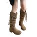 Wasteland Style High Tube Tassel Knight For Women New Over-the-Knee Thick Heel Slimming Melard Long Pile Boots_vogvips.com