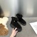 Versatile thick soled short boots, French style new fur worn as outerwear, summer snow cotton shoes, warm and plush_vogvips.com