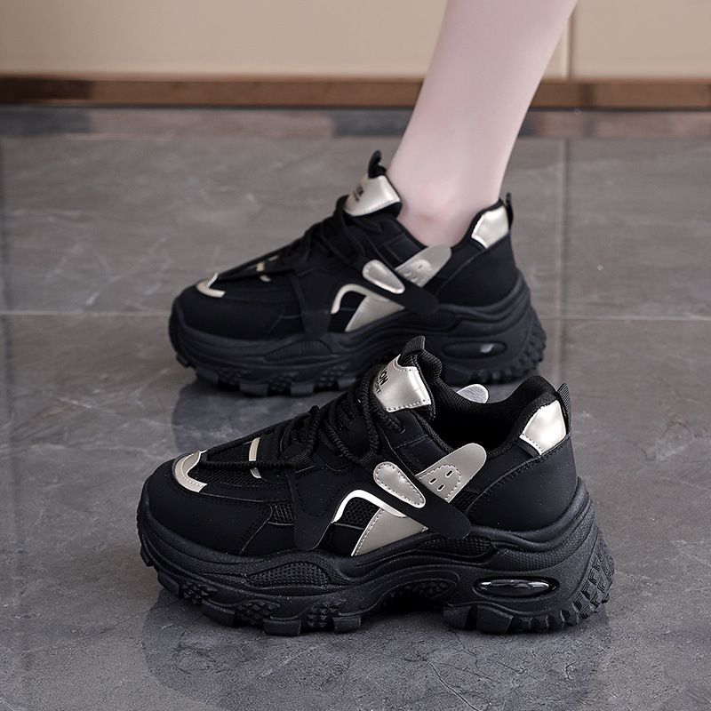 New Spring 2026 Insole Height-increasing Women's Shoes, Trendy, Sporty And Casual Student Thick-soled With Skirt Dad Shoes_vogvips.com