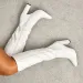 Sexy Pointed Toe Side Long Zipper Knight Boots Fashion Soft Leather Knee High Women Boot Square High Heeledclub Dance_vogvips.com