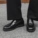 Slip-On Loafers Black Derby Men's Lazy Business Formal Casual British Style Leather Shoes 14532-J_vogvips.com