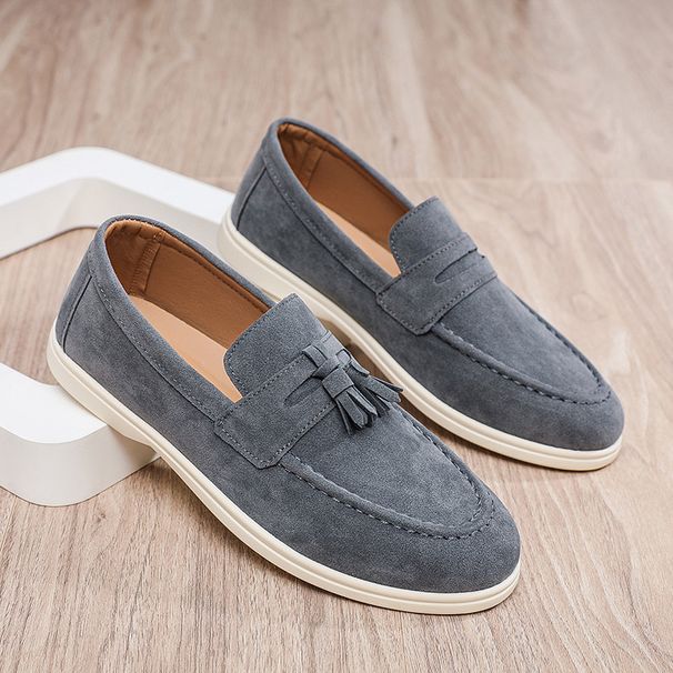 SHLIANG Fashion Plus Size Men's Shoes Retro British Style Slip-On Loafers Casual Soft Bottom Lazy Man's Shoes Breathable Round Toe Non-Leather Y0665_vogvips.com