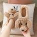 2021 Autumn Winter Cute Cartoon Cotton For Men And Women Indoor Warm Teddy Dog Slippers Full Coverage Thick Sole_vogvips.com