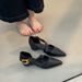 French-style Pointed-toe Mary Jane Shoes With Internal Height Increase Side Cutouts Women, Versatile Spring And_vogvips.com