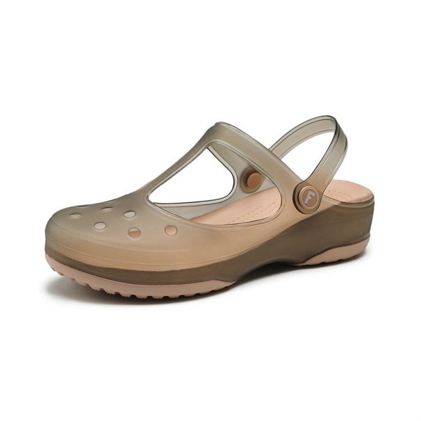 2025 Summer New Mary Jane Clogs Women's Beach Jelly Garden Shoes Soft Sole Non-Slip Maternity Sandals_vogvips.com