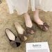 Women's Summer Korean Style New Shallow-Heel Flat Shoes With Square Toe Large Bow, Sweet Soft-Soled Loafers For Work And_vogvips.com
