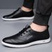 New round head men's casual shoes business trendy men's shoes small white shoes leather shoes hollow hole shoes leather sandals wholesale_vogvips.com