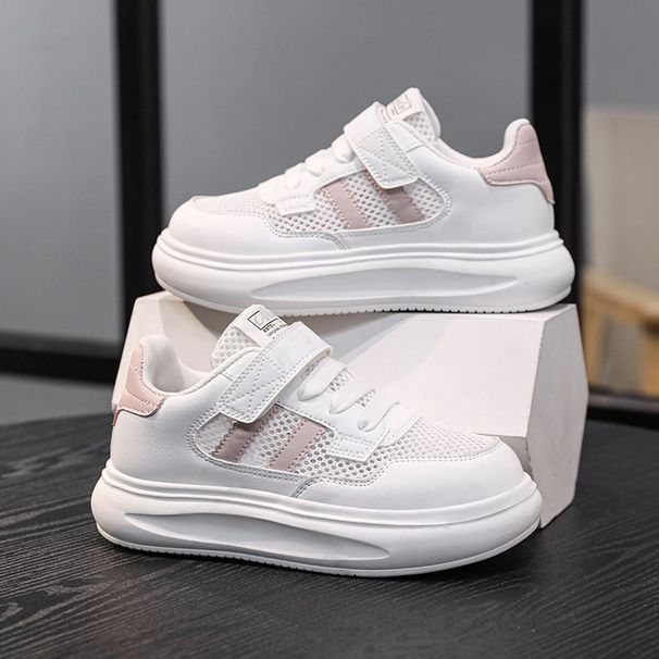 Boys Little White Shoes Girls White Sneakers Children's Board Shoes Kindergarten Primary School Children Running Shoes Mesh Breathable_vogvips.com
