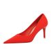 18249-A2 Korean Style Spring And Autumn Fashion Simple Stiletto Shallow Mouth Pointed Toe Satin High Heels Women's_vogvips.com