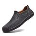 Hollow-Out Handmade Stitching Men's Shoes Outdoor Casual Shoes Slip-On Flat Leather Shoes Low Top Large Size Loafers_vogvips.com