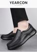 Casual Leather Shoes Men's Round Head Leather Men's Shoes Non-slip Loafers Dad Shoes_vogvips.com
