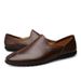 Spring and summer new first layer cowhide bean shoes casual trend men's shoes_vogvips.com