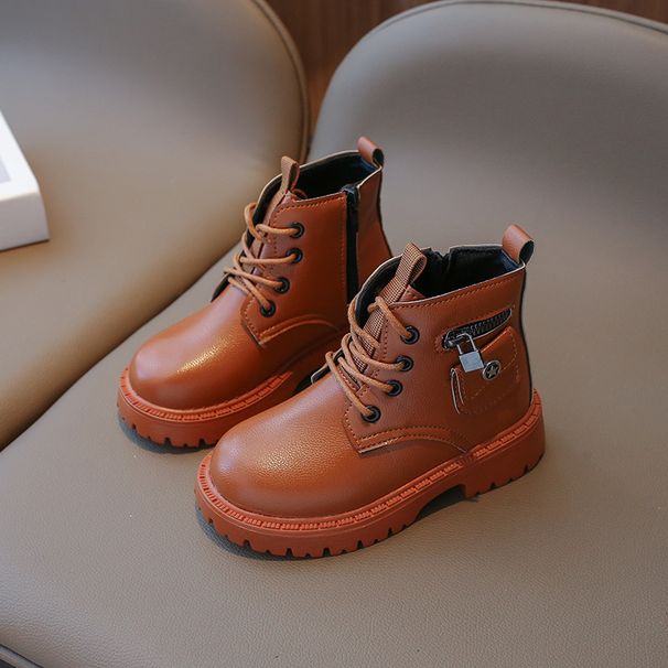 Kids' Shoes Girls Boots Autumn And Winter Children's Fashion Boots Medium And Large Children's Soft Bottom Black Leather Boots_vogvips.com
