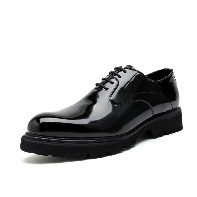 Retro Dress Business Casual Leather Shoes Business Commuter Bright Leather Oxford Shoes Dress Wedding Shoes_vogvips.com