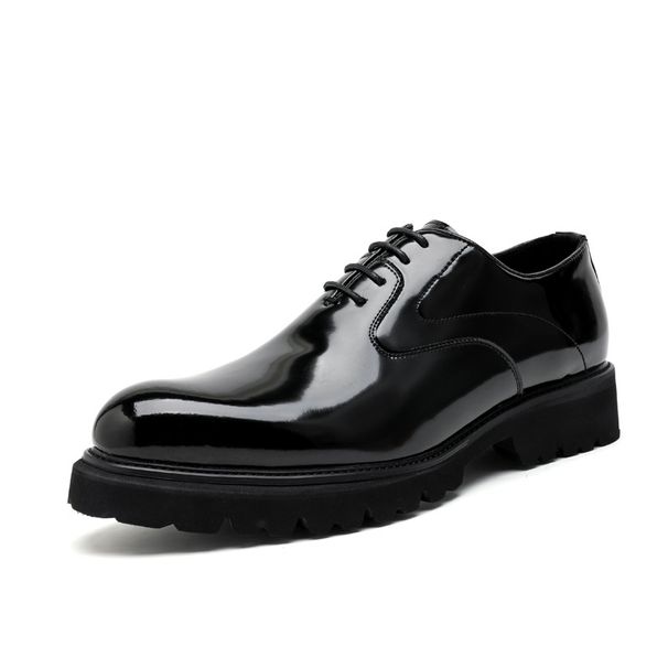 Retro Dress Business Casual Leather Shoes Business Commuter Bright Leather Oxford Shoes Dress Wedding Shoes_vogvips.com