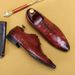 Men's business dress shoes pointed English leather alligator print men's shoes_vogvips.com
