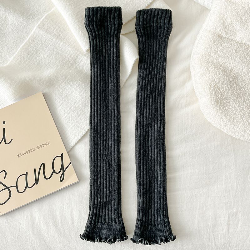 Socks Lace Socks Warm Leg Covers Women's Calf Pile Socks Knitted Wool Foot Covers Flat 45 Cm Long_vogvips.com