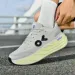 Women Minimalist Lightweight White Yellow Gradient Mesh Running Shoes With Breathable Upper And ONKE Logo_vogvips.com