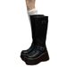 Black American Style Versatile Over-the-Knee Thick-Soled Long For Women 2025 New Summer Slimming Height-Increasing_vogvips.com