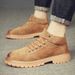 Martin Boots Men's Korean Chelsea Boots Men's Heightening Cigarette Boots High Top Leather Boots_vogvips.com