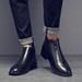 Thick-soled Tooling Boots Men's Retro Leather Outdoor Locomotive Boots Heightening Zipper Leather Martin Boots Men's Short Boots_vogvips.com