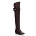 Plus Women's 40-43 44 45 Size Belt Buckle Over-the-Knee Long Flat Sole Riding Boots 181_vogvips.com