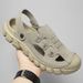 Comfortable Men's Sandals Dual-Purpose Slippers Anti-Slip Male Slides Breathable Casual Slip-On Flats Suede Leather_vogvips.com