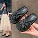 2026 New Popular Flower Rhinestone Sandals For Women, Outdoor Wear, Thick-Soled, Height-Increasing, Non-Slip,_vogvips.com