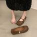 Spring 2025 New Flat Bottomed Mary Jane Shoes With Round Toe And Soft Sole, Versatile Fashion, Shallow Mouth, One Word_vogvips.com
