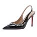 Black Rhinestone Red-soled High-heeled Shoes For Women, Stiletto Heel, 2026 Spring/autumn New Style, Sexy And Elegant_vogvips.com